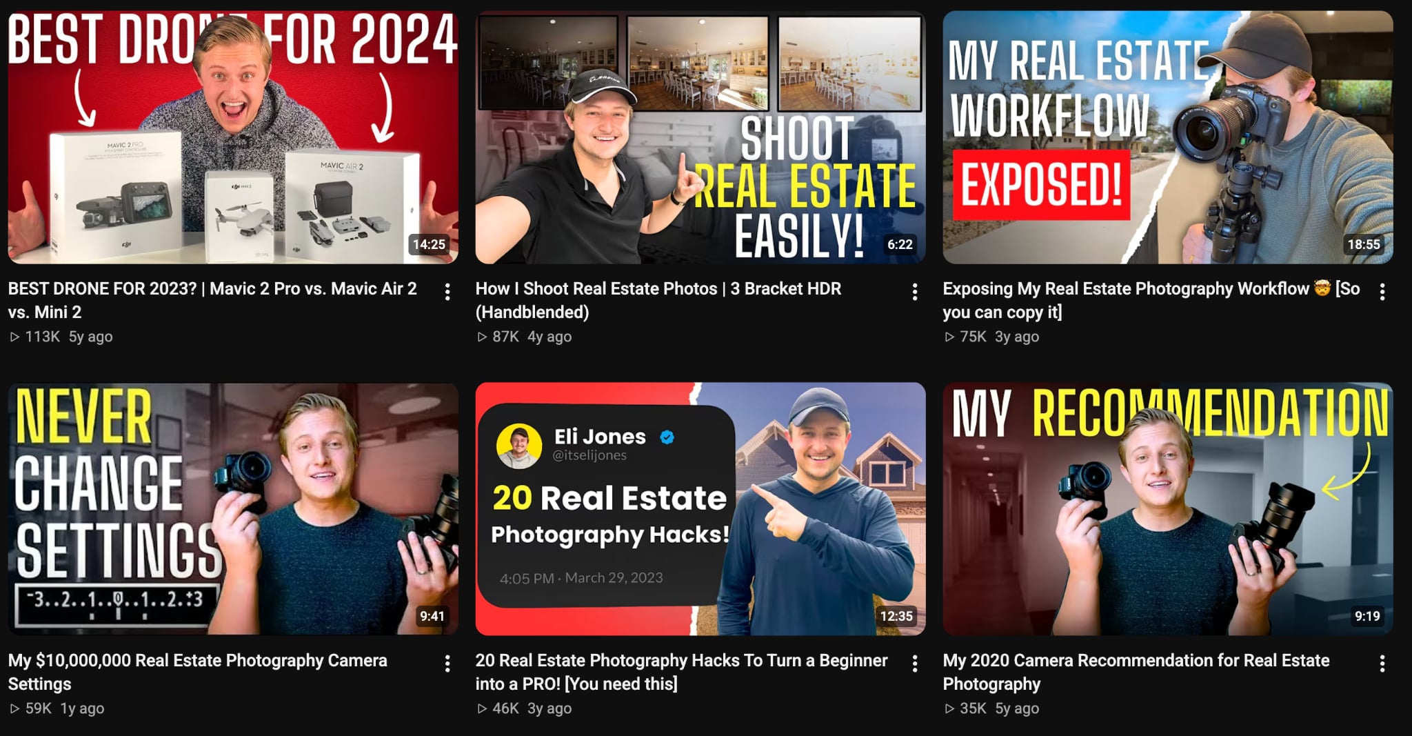 YouTube thumbnail examples